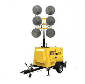 Quality Hydraulic Lifting Mobile Light Tower , IP54 6*1000W Metal Halide Lamp for sale