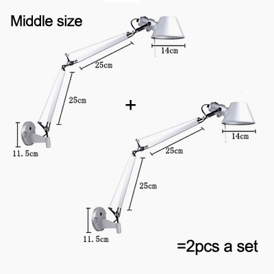 Black White Color Long swing arm Adjustable Aluminum sconces lamp telescopic wall lights (WH-OR-02)