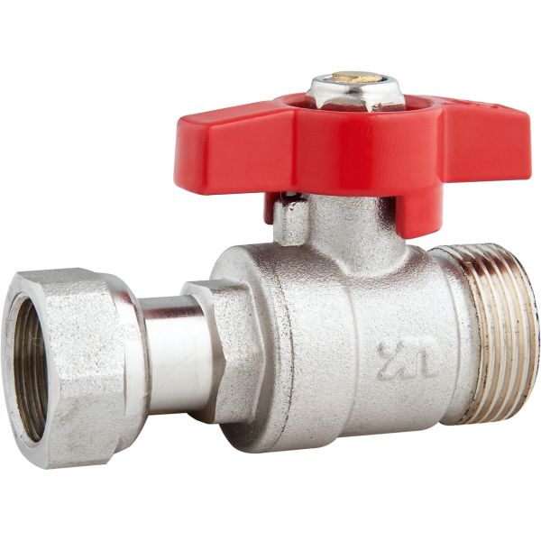 5401A Gas Stove Brass Ball Angle Valve DN15 for Residential Hot Water Supply w/ Plastic pipe Adapter x Flex. Female Nut