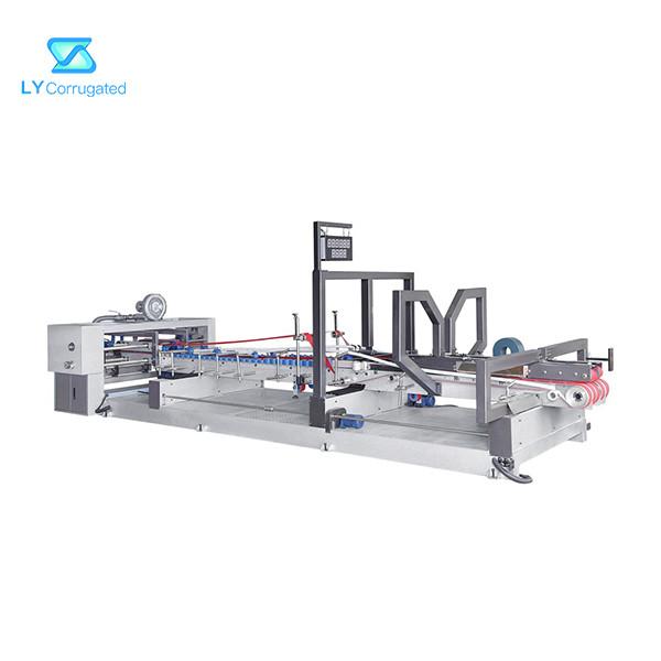 Buy 130m/min Carton Stitching Machine Auto Feeding Gluing Correction Counting Stacking Box Folder Gluer at wholesale prices