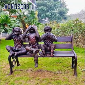 Quality Custom Life size bronze three wise monkeys statues for garden decoration for sale
