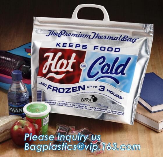 reflective Thermal Plastic handle portable aluminum epe foam Insulation bag cool bag,aluminum film lunch Thermal food pi