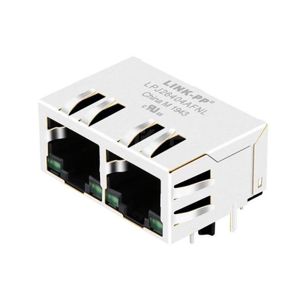 Buy X Multiple XMG-02G-5-D22-4-171-SS Compatible LINK-PP LPJ26404AFNL 10/100 Base-T 8p8c Tab Down Green/Green LED 1x2 Port Ethernet RJ45 Connector at wholesale prices