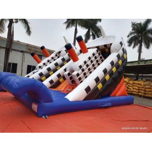 Ship Style Double Sided Inflatable Slides With Wave Stopper