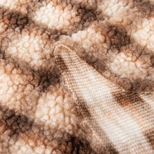 Pattern Plush Customize Printing Solid Color Faux Teddy Fabric for Winter Coats Making