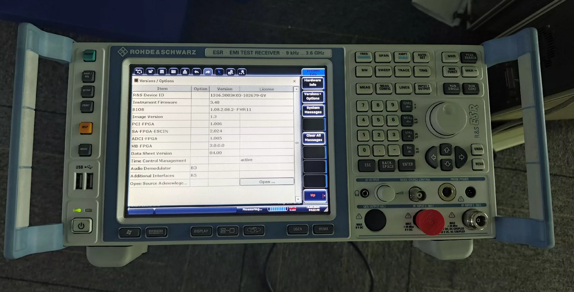 Rohde & Schwarz 3.6 GHz CISPR Compliant Emi Testing Equipment R&S ESR3