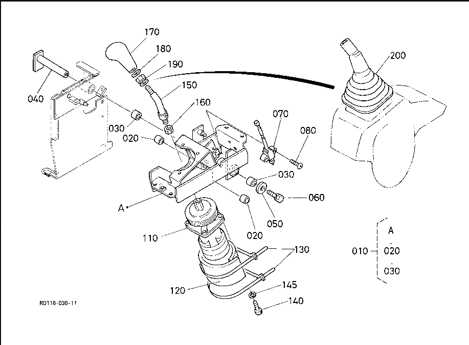 Belparts Excavator Parts U50-5 Controller Joystick Lever RD411-6172-0 Joystick Excavator