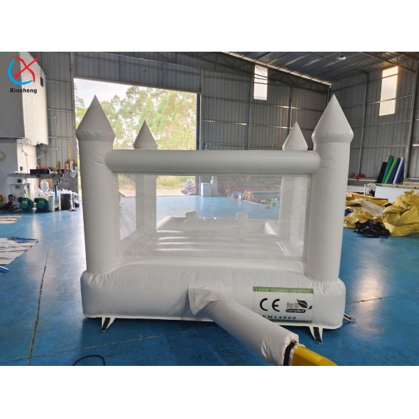 Customized Inflatable White Wedding Bouncy Castle Jumping House For Wedding Party