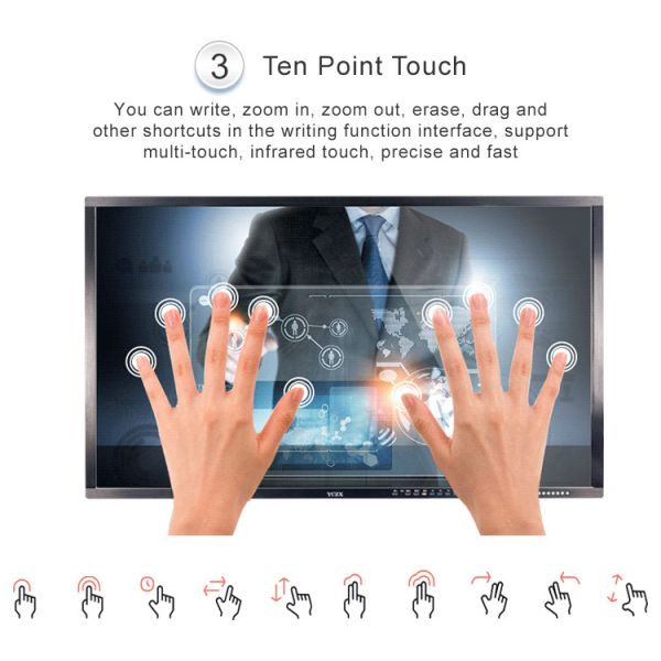 75 inch YCZX interactive screen monitor smart electronic writing white board for classroom