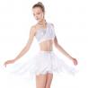 Buy cheap Dance Dresses Sequins Dance Tops One Shoulder Gather With Feather Flower Girls from wholesalers