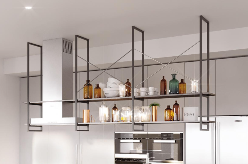 Solid Wood Ceiling Storage Rack for Contemporary Design Style Bars and Restaurants