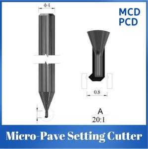 Quality Micro Pave Setting Cutter PCD MCD Diamond Tools Precision Positioning for sale