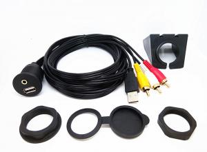 Quality Copper Cable Conductor usb and 3RCA Car dashboard Usb Data Cable Custom Length With Mounting Panel for sale