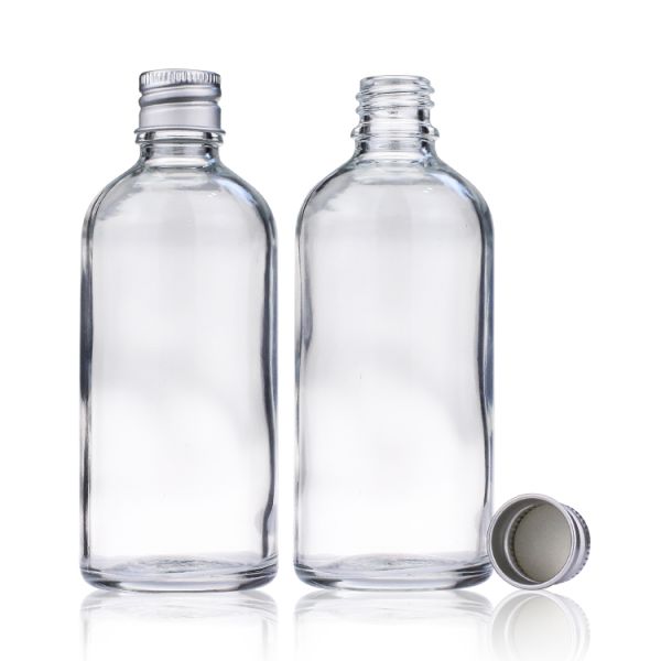 Customized 100ml Essential Oil Bottle 3.4 Oz Clear Glass Dropper Bottles