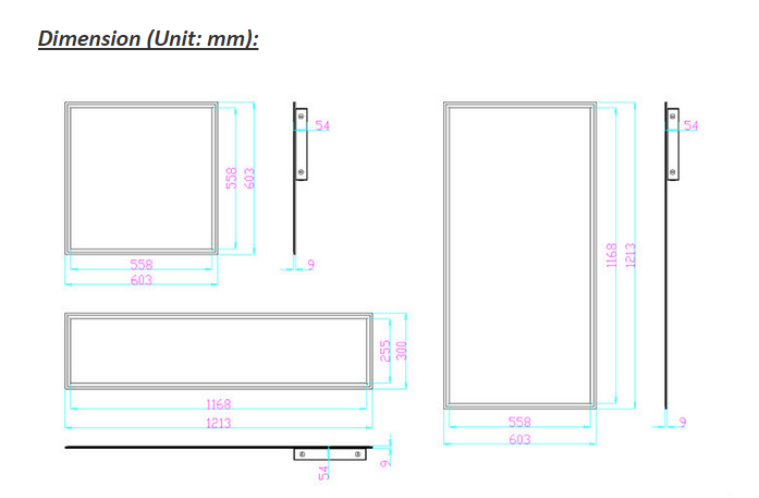 Outdoor 48 Watt LED Flat Panel Ceiling Lights 6063 Aluminium Housing For Office