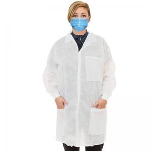 China PP SMS Hospital Uniforms Doctor Nurse Surgical Medical White Lab Coat Scrub Suit Adult Kids Chemistry Lab Suit on sale