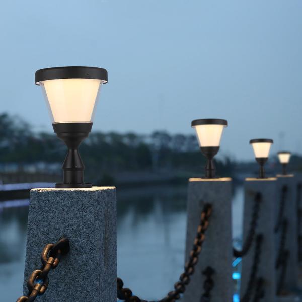 Buy Energy Saving IP65 Solar Post Lights With Mono Solar Panel Aluminum Column Lamp at wholesale prices
