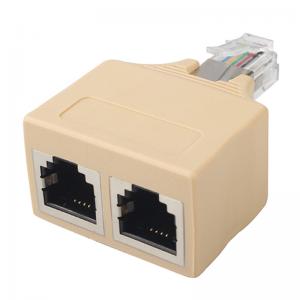 China Male To Female RJ11 Telephone Adapter Hub Splitter With Shield on sale