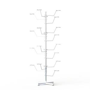 Quality Chrome Adjustable 20 Hooks Tree Display Stand For Hats Caps Display Rack for sale