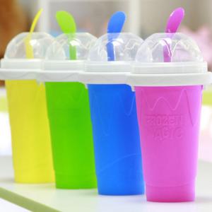 Quality 350ml Silicone Slushy Maker Cup With Lid And Straw for sale