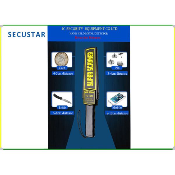 Auto Calibration Security Hand Held Metal Detector Anti Slip Handle In Police Office