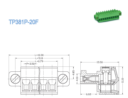 Plug - in Terminal Block Pitch 3.50mm 300V 8A Plug Female Socket 2P - 22P Pluggable Terminal Block