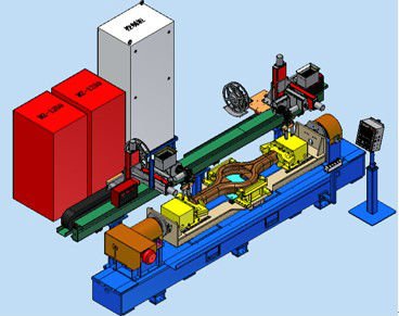 Automatic Dual Torch Circumferential Seam Welding Machine for Axle Head on Axle Housing Car Parts Rated Duty Cycle 100%