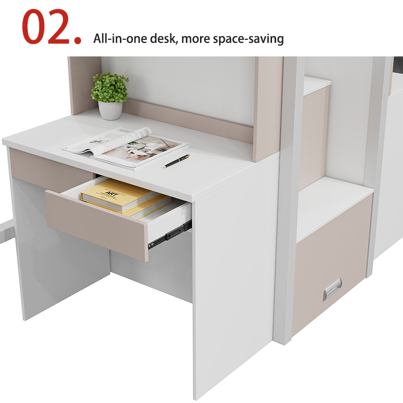 customization university dormitory apartment bed and table dormitory bed with desk wardrobe lntegrated bed and cabinet