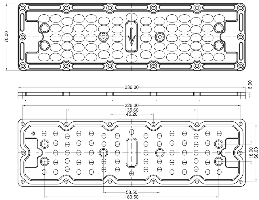 50 Watts Led Street Light Lens Array , 64 Led SMD 3030 PCB Module