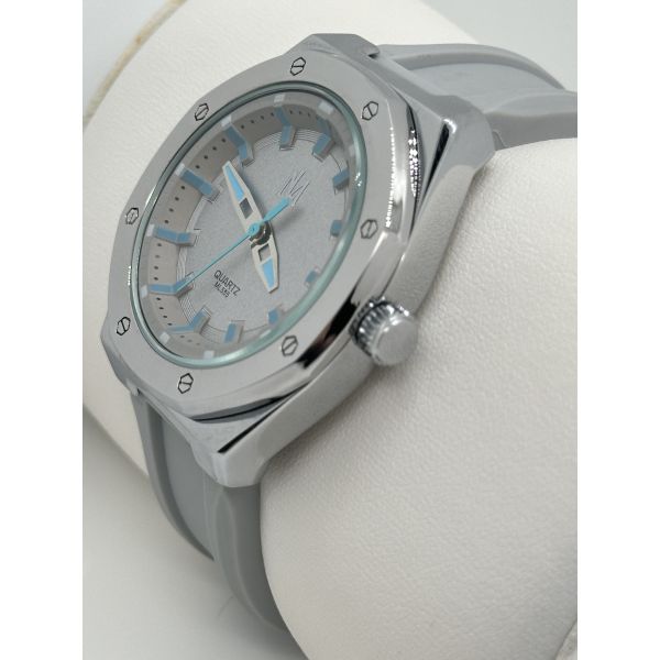 Classic Black Silicon Strap Watch Mens Watch With Elastic Band White Dial