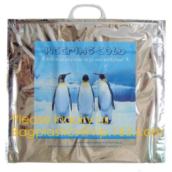 reflective Thermal Plastic handle portable aluminum epe foam Insulation bag cool bag,aluminum film lunch Thermal food pi