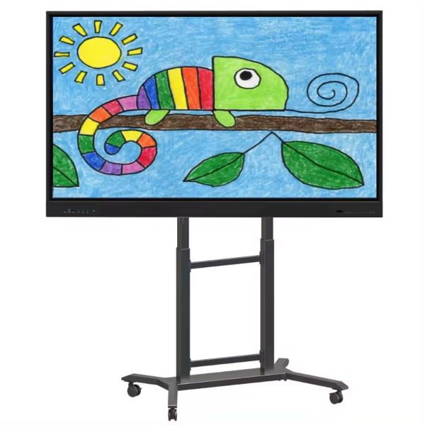 IBoard Height Adjustable 42"-86" Trolley Multi Mobile TV Cart for Interactive Flat Panel Smart Whiteboard VESA 100*100-800*600mm