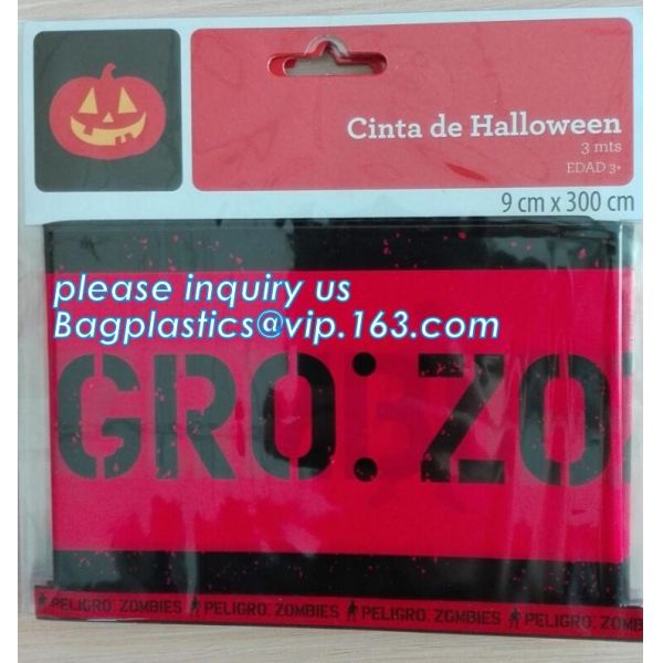 Caution Tape Halloween Red and White Banner Tape,EPI manufacturer in low price Halloween Caution Tape bagplastics packag