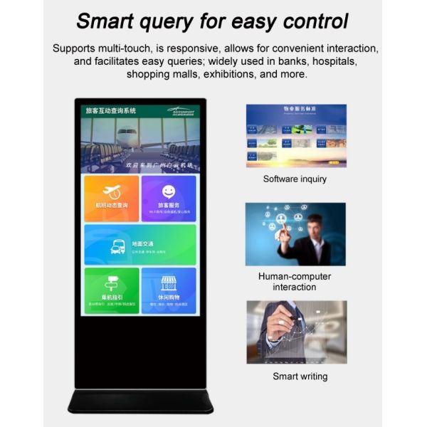 Fullscreen 75" 85" 4K LCD Advertising Display For Indoor Screen Advertising