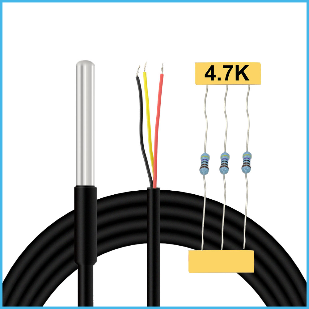 DS18B20 26AWG Cable Power NTC Thermistor 15m Digital Temperature Sensor Probe