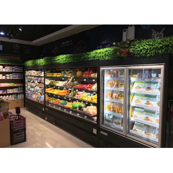 R404a Air Cooling Multideck Display Chiller Auto Defrost