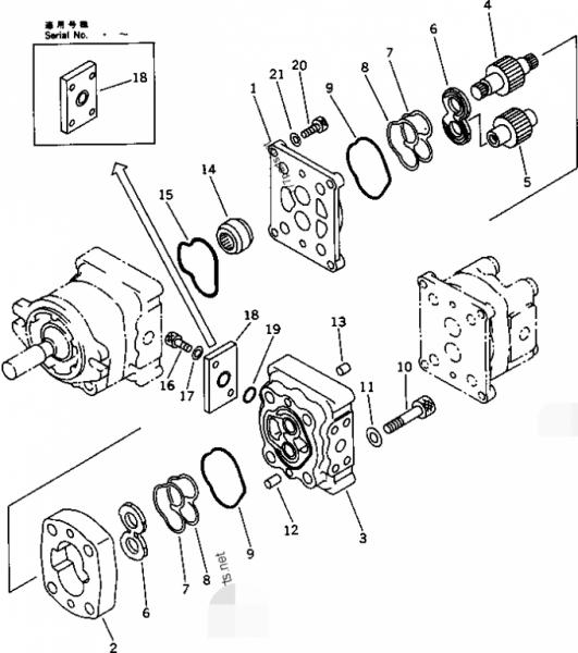 Mini Excavator Spare Parts PC40-6 Hydraulic External Gear Pump 705-41-08010 0