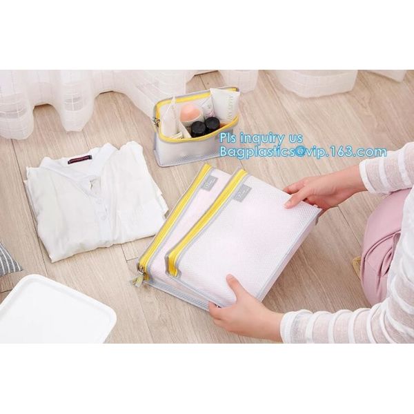 Nylon Mesh Makeup cosmetic Bag / small nylon mesh make up cosmetic bag, Travel Mesh Cosmetic Makeup Organizer Bag, mesh