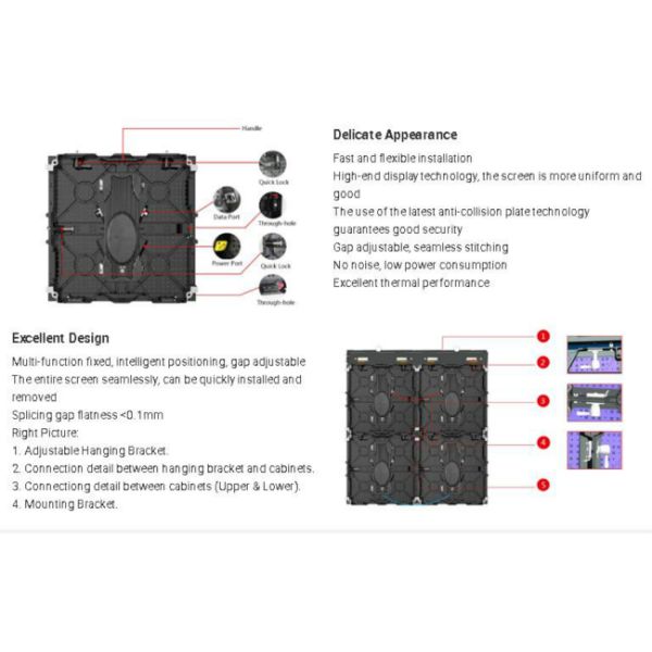 Aluminum 1200nits P2.9 Rental LED Video Panel SMD2020