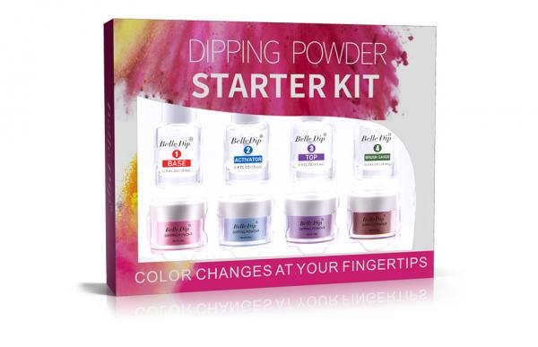 Custom logo DIY nail art decoration 10g 15ml quickly dry glitter powder nails dipping powder starter kit