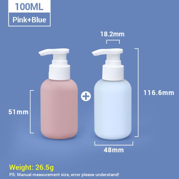 Travel Size 100ml 3.4oz Plastic Shampoo Bottles with Pump Cap