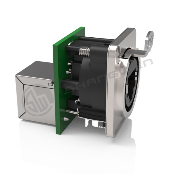 Cat 5e Rj45 Ethernet Chassis Connector D Shape Panel Industrial