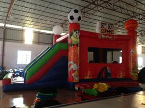 China New inflatable football bouncer house inflatable baseball jump house soccer bouncer with slide on sale on sale