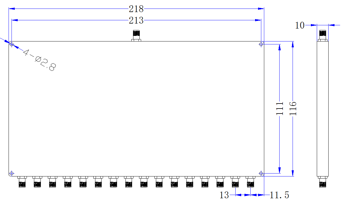 0.6 to 2.7 GHz 10 Watt LT-PD Series 16-Way Power Divider