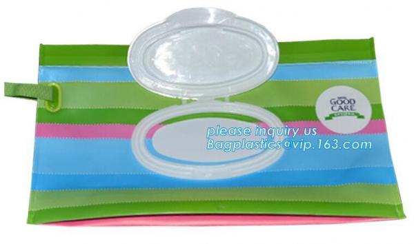 Wet wipe pouch baby wipe case holder dispenser refillable wet wipe, cartoon pattern travel wipes dispenser holder reusab
