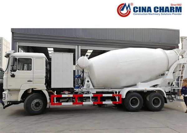 8 Cubic Meters Truck Mounted Concrete Mixer , Cement Mixer Truck 213kw