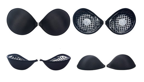 Strapless adhesive Push Up Invisible sponge thick padded bra