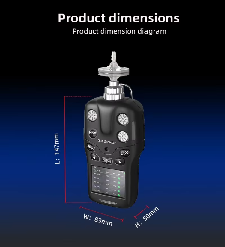 1 Million Data Storage Combined Gas Detector for Hazardous Environments Multi Gas Meter