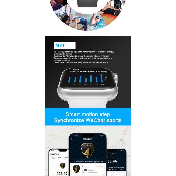 IWO MC57 180MAH 1.57 Inch Dial Heart Rate Monitor 2hrs Charging