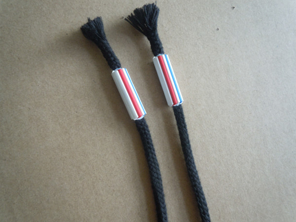 Black Elastic Waist Pulling Waxed Cotton Cord Pants With Plastic Tips